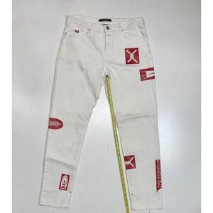 Scotch & Soda‎ Jeans Womens 27x32  Denim Petit Ami Slim Boyfriend White Red